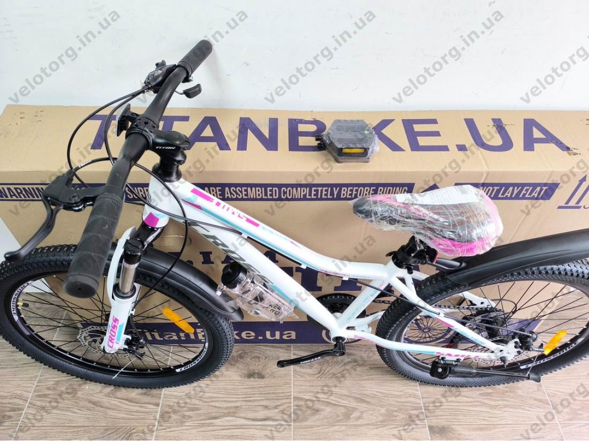 Велосипед Cross 24" Smile white‑green-violet — сучасний підлітковий хардтейл 