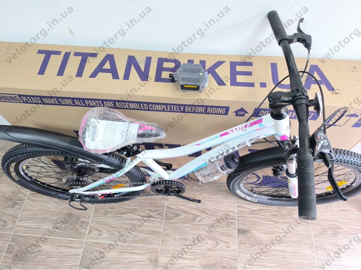 Велосипед Cross 24" Smile white‑green-violet — сучасний підлітковий хардтейл 