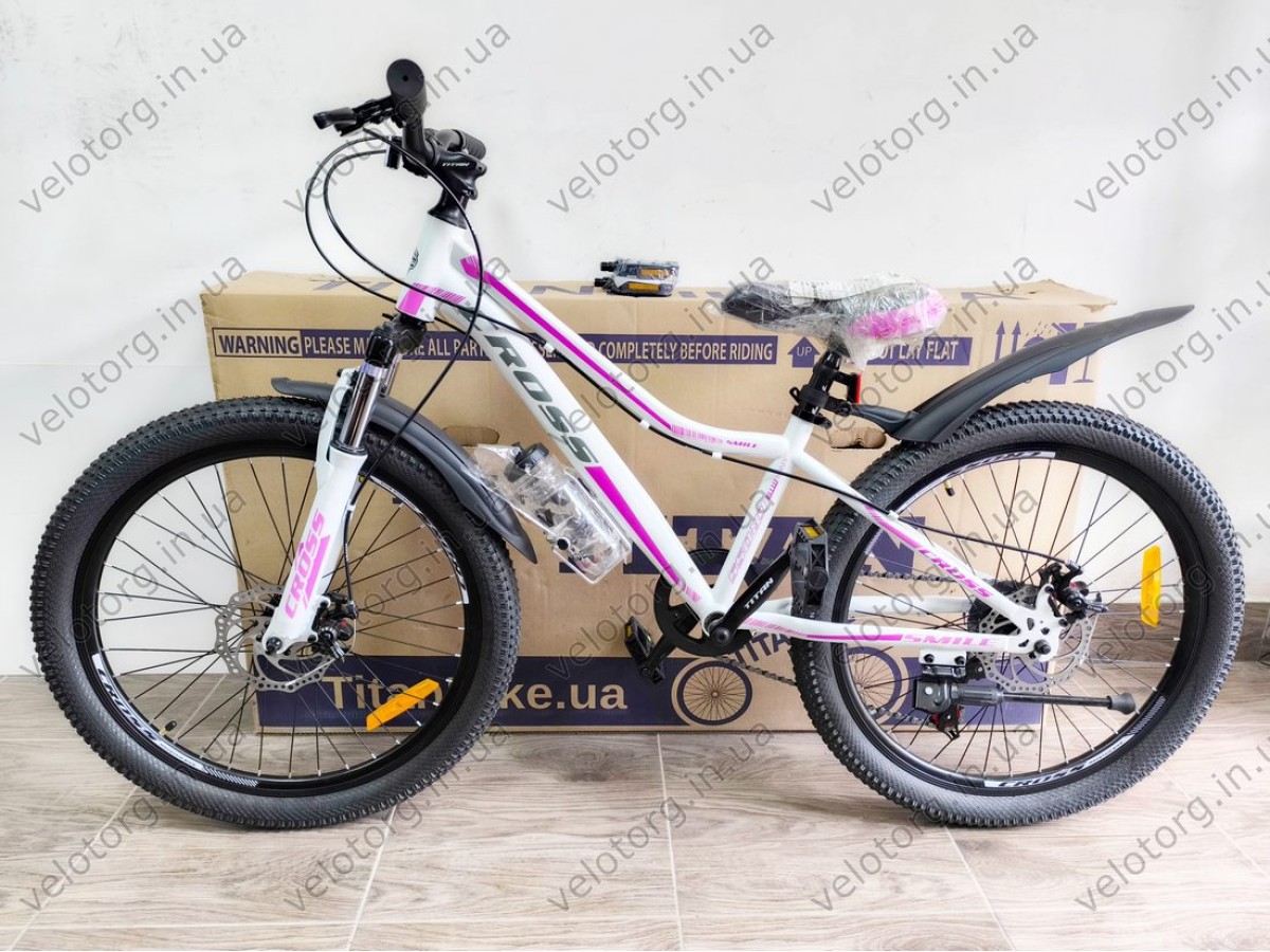 Велосипед Cross 24" Smile white‑violet — сучасний підлітковий хардтейл 