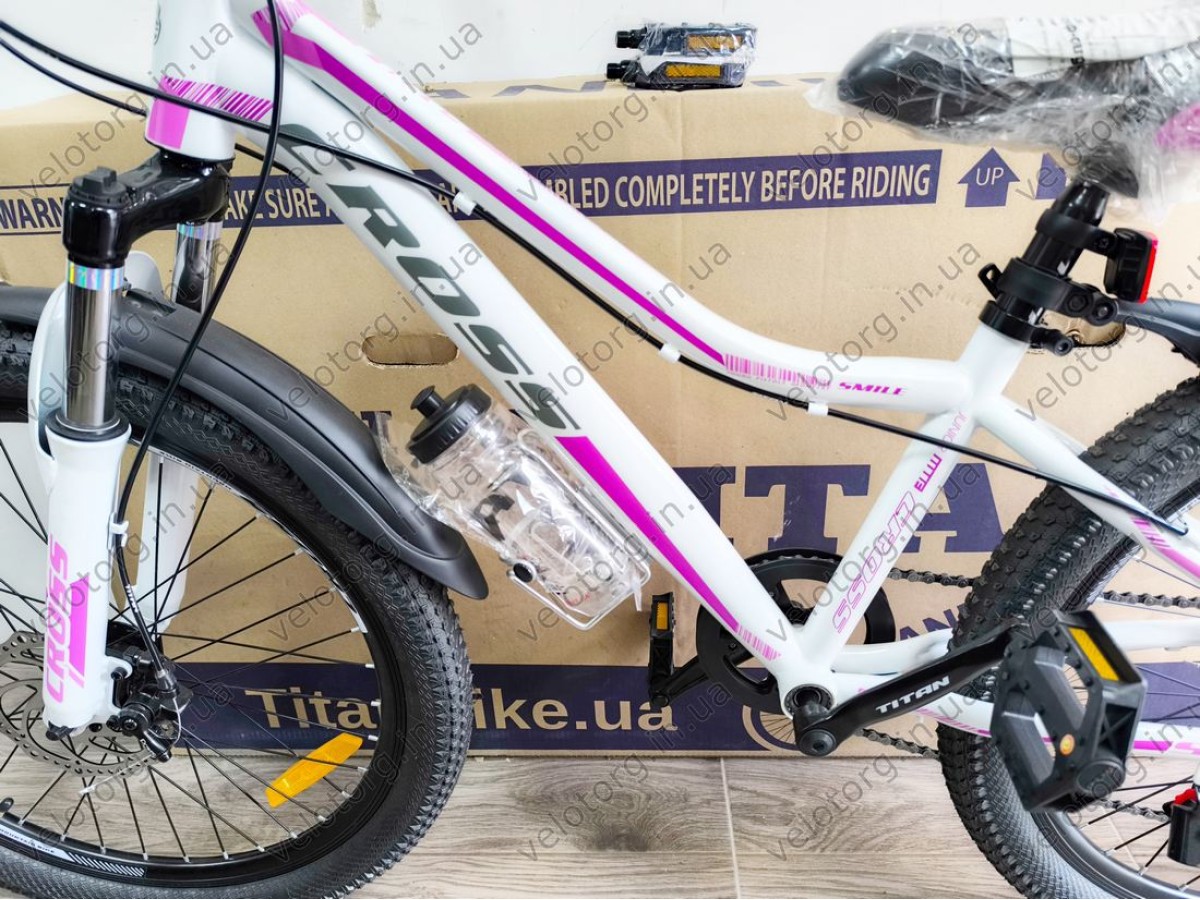 Велосипед Cross 24" Smile white‑violet — сучасний підлітковий хардтейл 