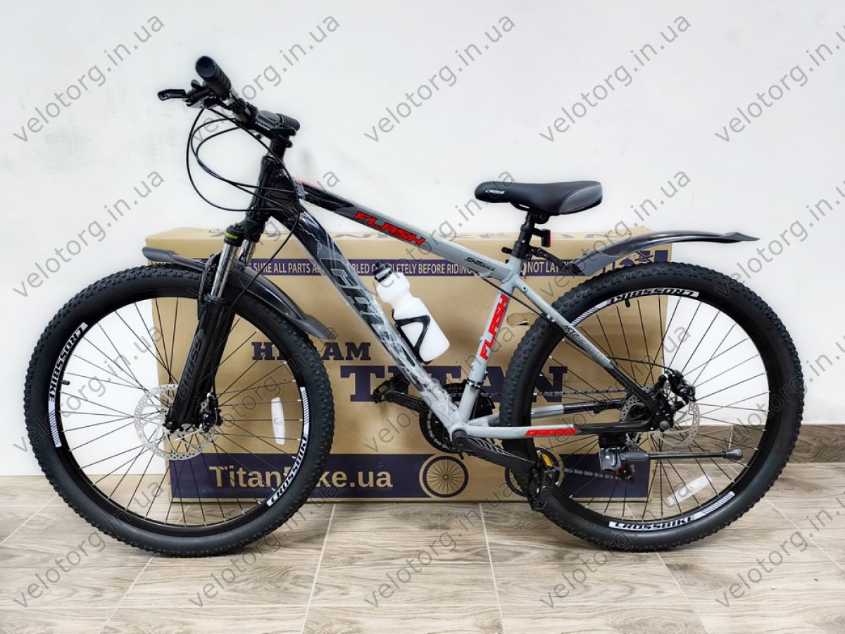 Велосипед Cross 27,5" Flash 2024 Рама-17" grey-black