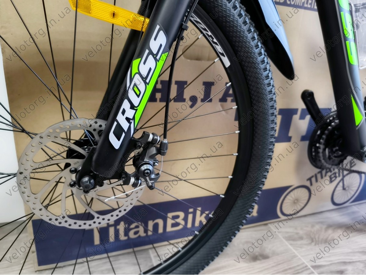 Велосипед Cross 27,5" Hunter Рама-17" black-green — надійний гірський байк для активних поїздок. Безкоштовна Доставка