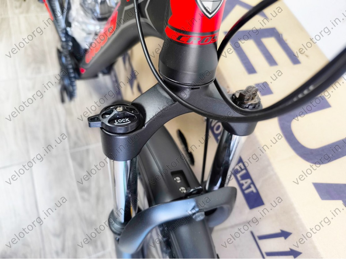 Велосипед Cross 27,5" Hunter Рама-17" black-red — надійний гірський байк для активних поїздок. Безкоштовна Доставка