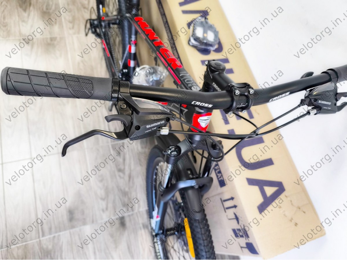 Велосипед Cross 27,5" Hunter Рама-17" black-red — надійний гірський байк для активних поїздок. Безкоштовна Доставка