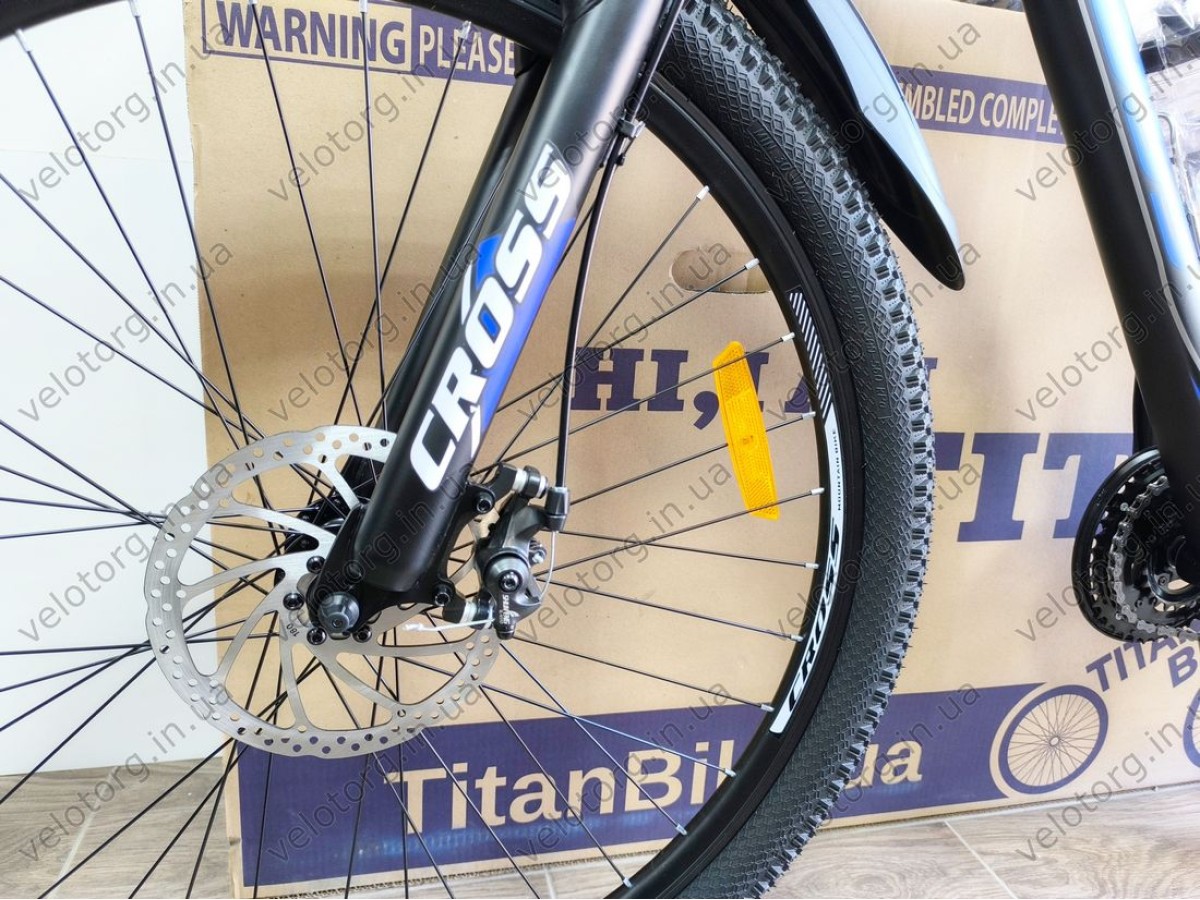 Велосипед Cross 29" Hunter Рама-20" black-blue — надійний гірський байк для активних поїздок. Безкоштовна Доставка