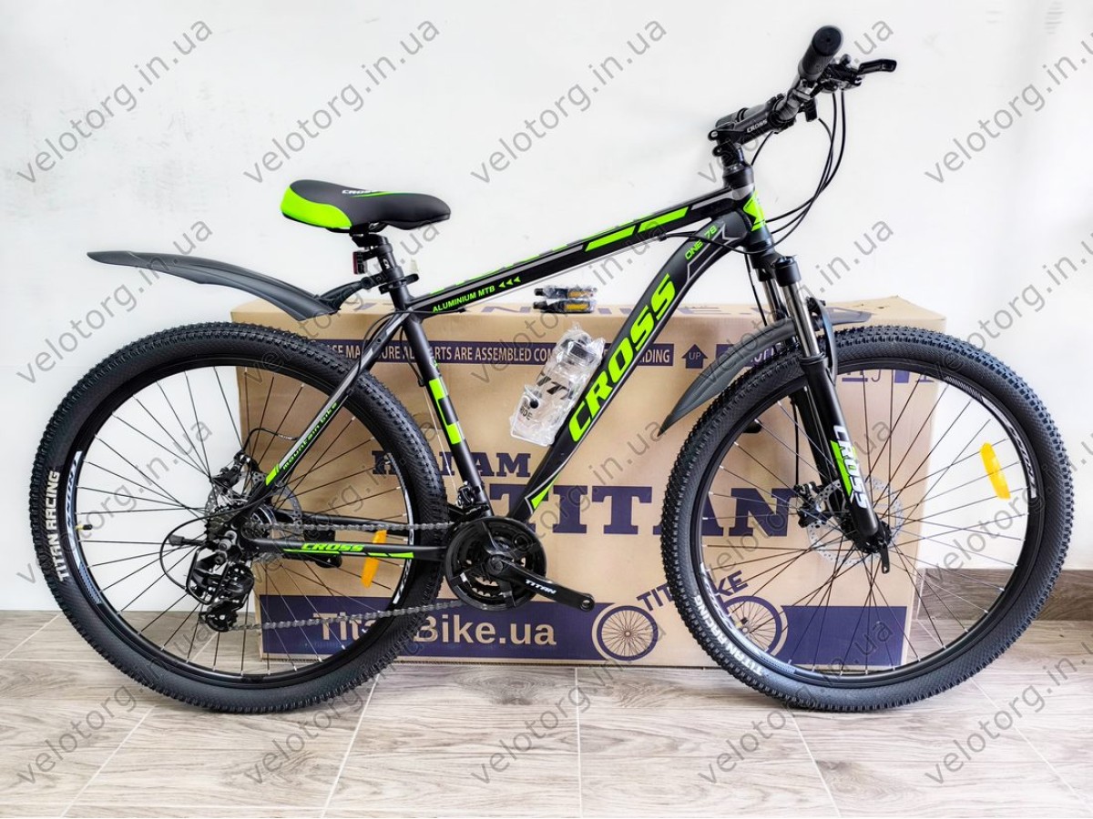 Велосипед Cross 29" Hunter Рама-20" black-green — надійний гірський байк для активних поїздок. Безкоштовна Доставка