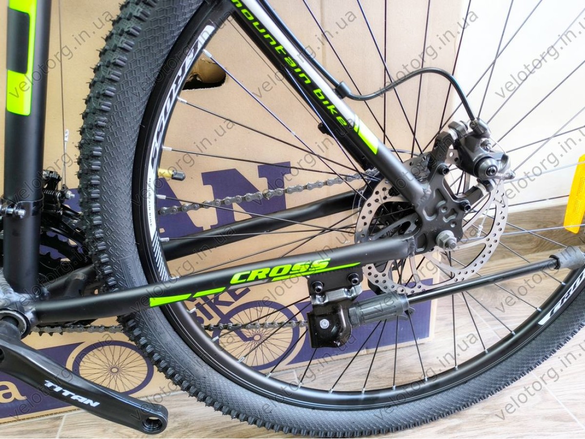 Велосипед Cross 29" Hunter Рама-20" black-green — надійний гірський байк для активних поїздок. Безкоштовна Доставка