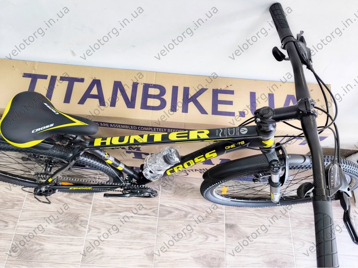 Велосипед Cross 29" Hunter Рама-20" black-yellow — надійний гірський байк для активних поїздок. Безкоштовна Доставка