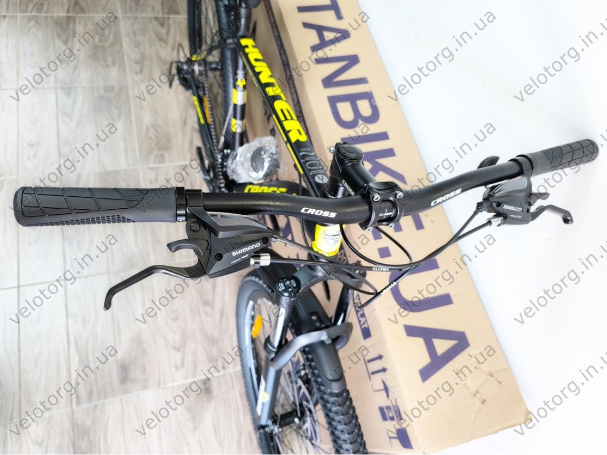 Велосипед Cross 29" Hunter Рама-20" black-yellow — надійний гірський байк для активних поїздок. Безкоштовна Доставка
