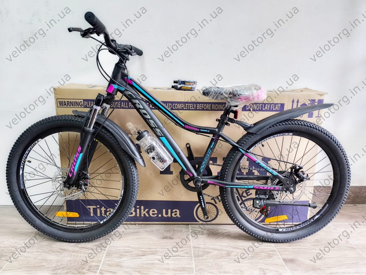 Велосипед Cross Smile 24 Рама-12 black-pink