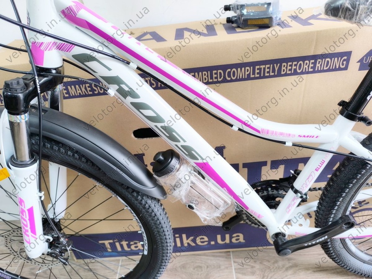Велосипед Cross 26" Smile white-violet — надійний гірський велосипед для активних поїздок