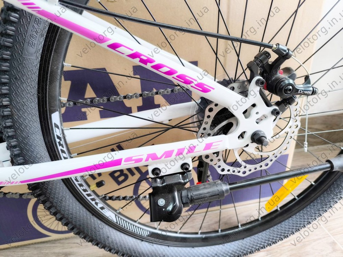 Велосипед Cross 26" Smile white-violet — надійний гірський велосипед для активних поїздок