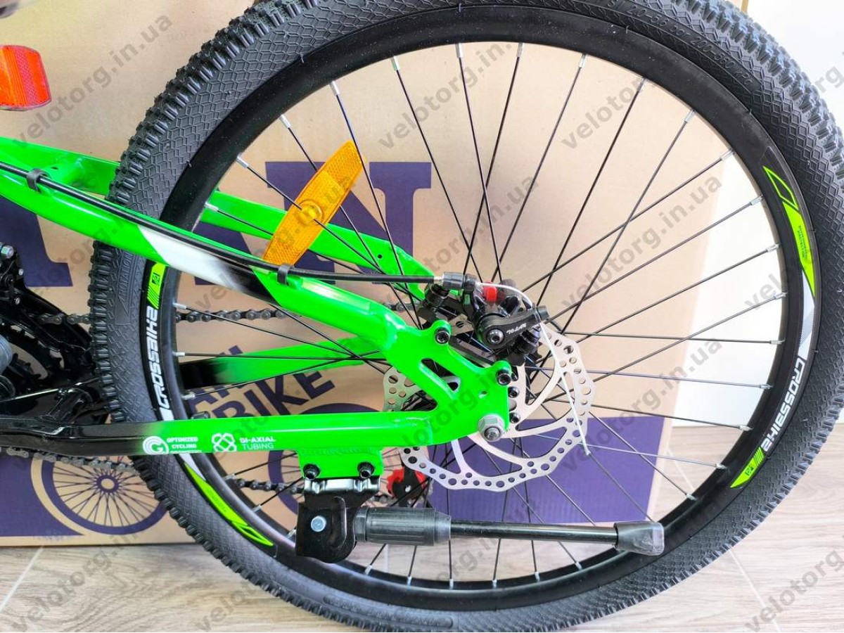 Велосипед CrossBike 24″ Convoy 2026 рама 11″ green-black - алюмінієвий