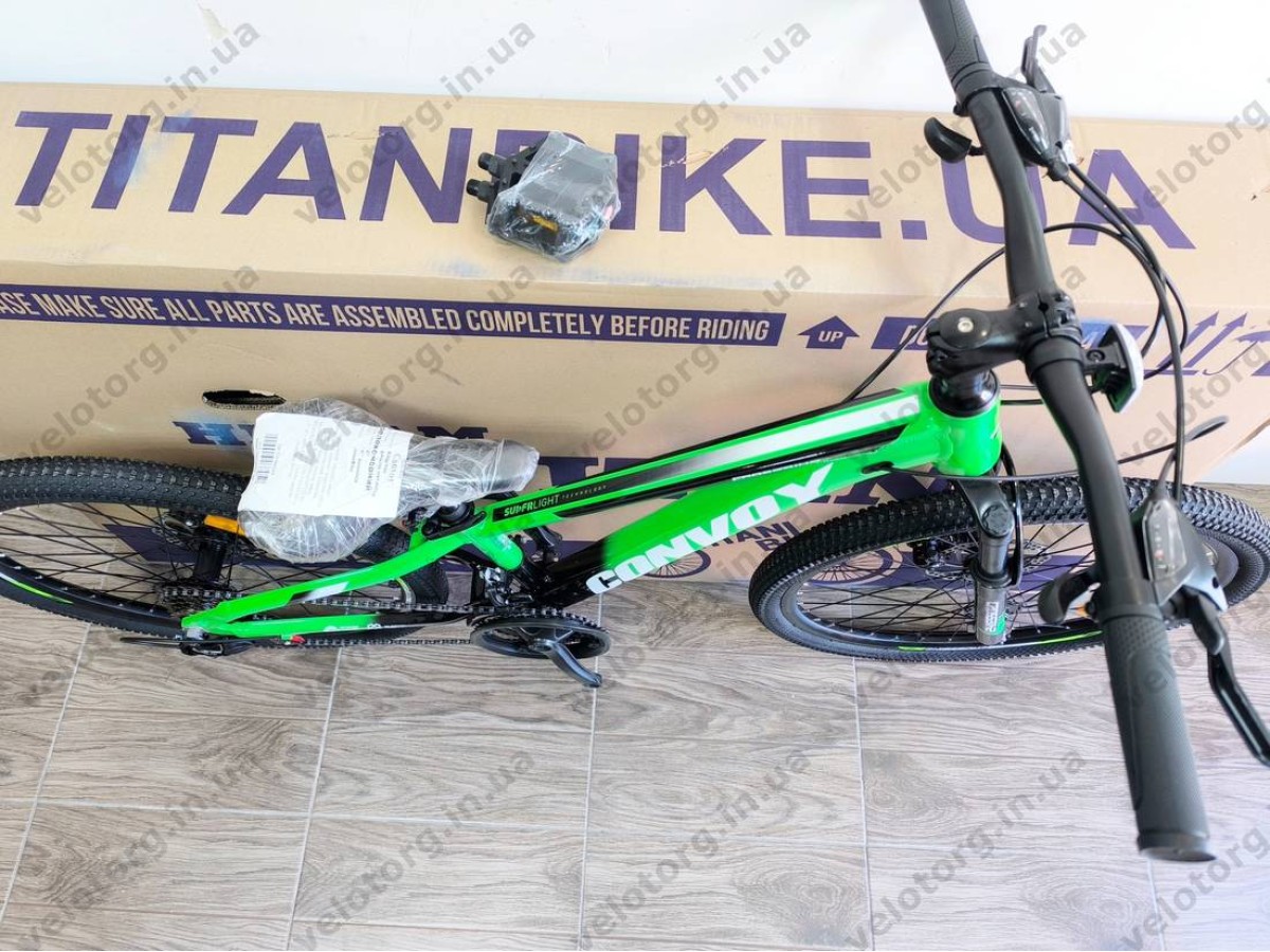 Велосипед CrossBike 24″ Convoy 2026 рама 11″ green-black - алюмінієвий