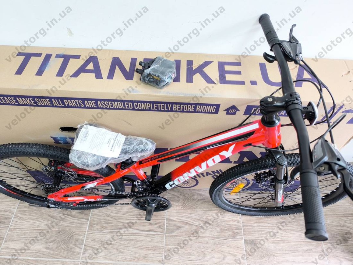 Велосипед CrossBike 24″ Convoy 2026 рама 11″ red-black - алюмінієвий