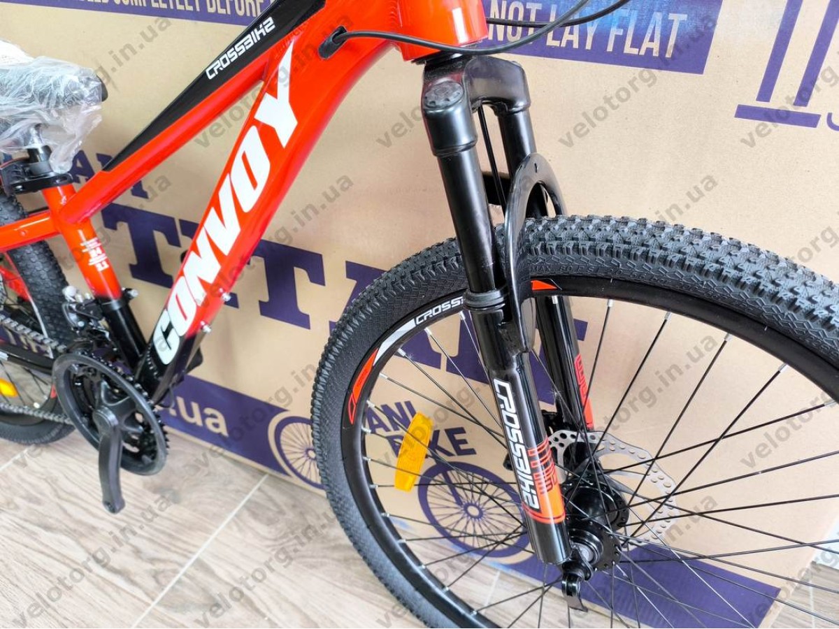 Велосипед CrossBike 24″ Convoy 2026 рама 11″ red-black - алюмінієвий