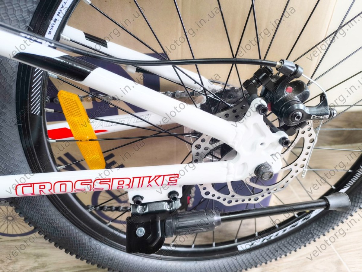 Велосипед CrossBike 24" Dragster Susp Рама 11" white-red – надійний гірський байк для підлітків