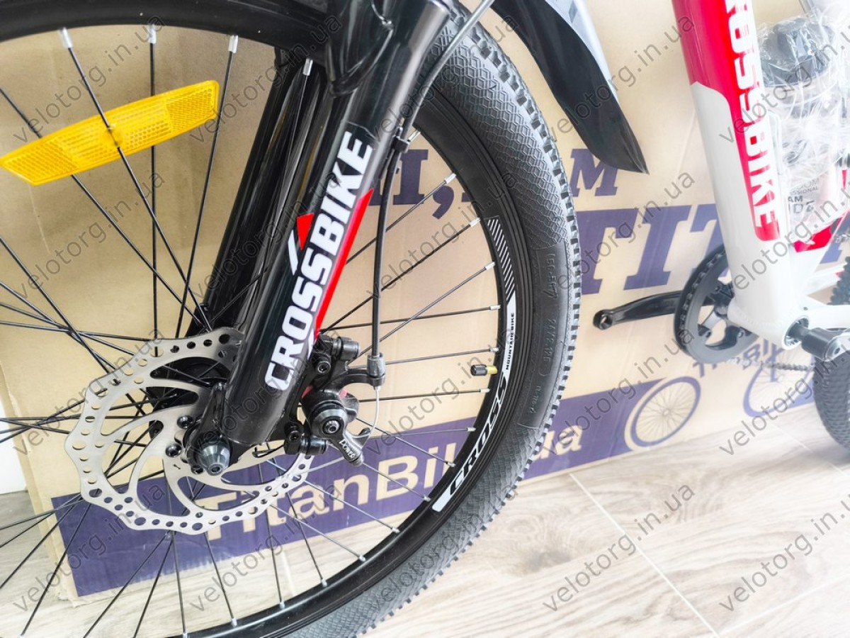 Велосипед CrossBike 24" Dragster Susp Рама 11" white-red – надійний гірський байк для підлітків