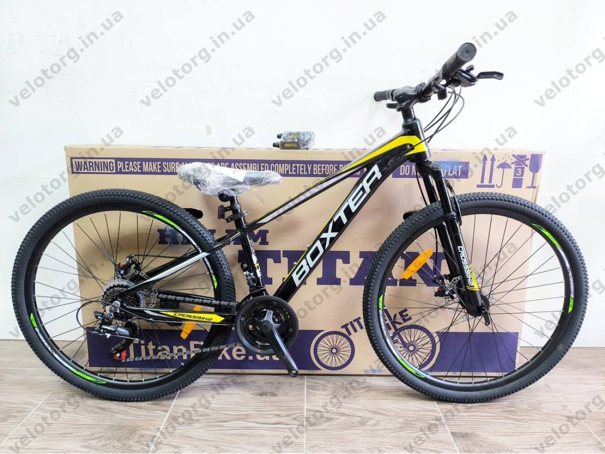 Велосипед CrossBike 26″ Boxter 2026 рама 12.5″ black-yellow-gray