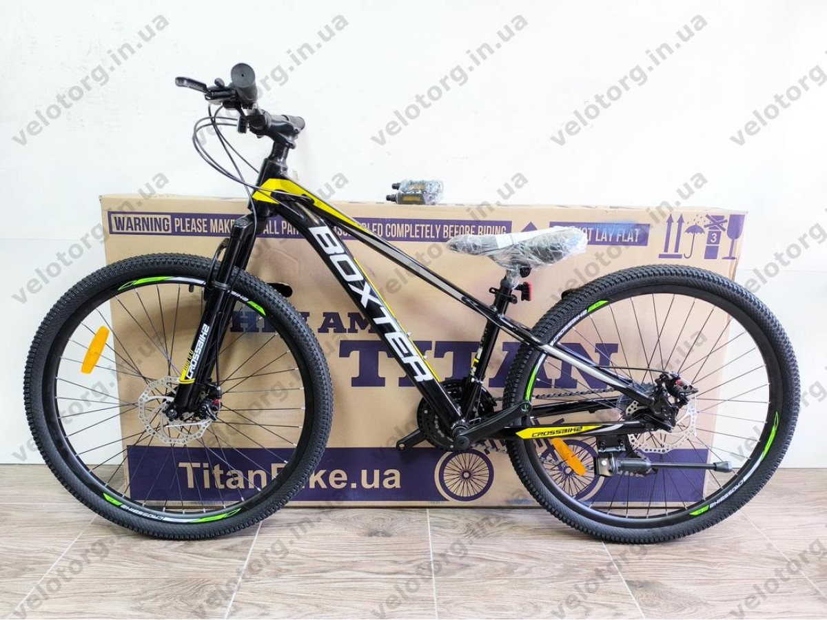Велосипед CrossBike 26″ Boxter 2026 рама 12.5″ black-yellow-gray