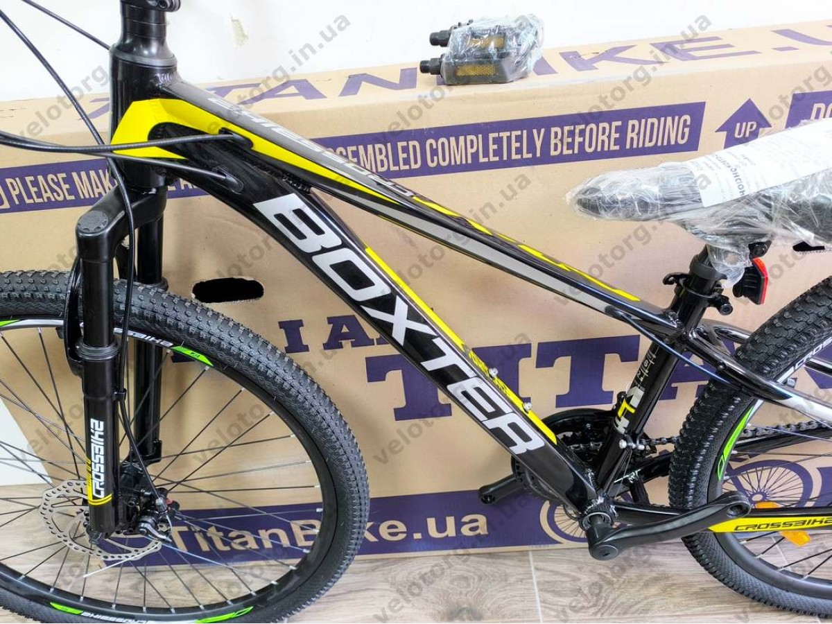 Велосипед CrossBike 26″ Boxter 2026 рама 12.5″ black-yellow-gray