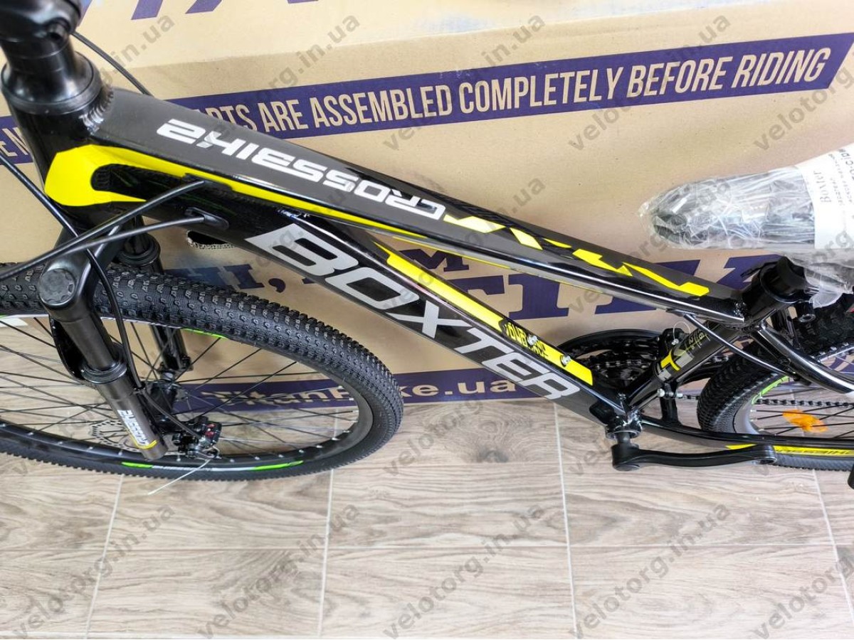Велосипед CrossBike 26″ Boxter 2026 рама 12.5″ black-yellow-gray
