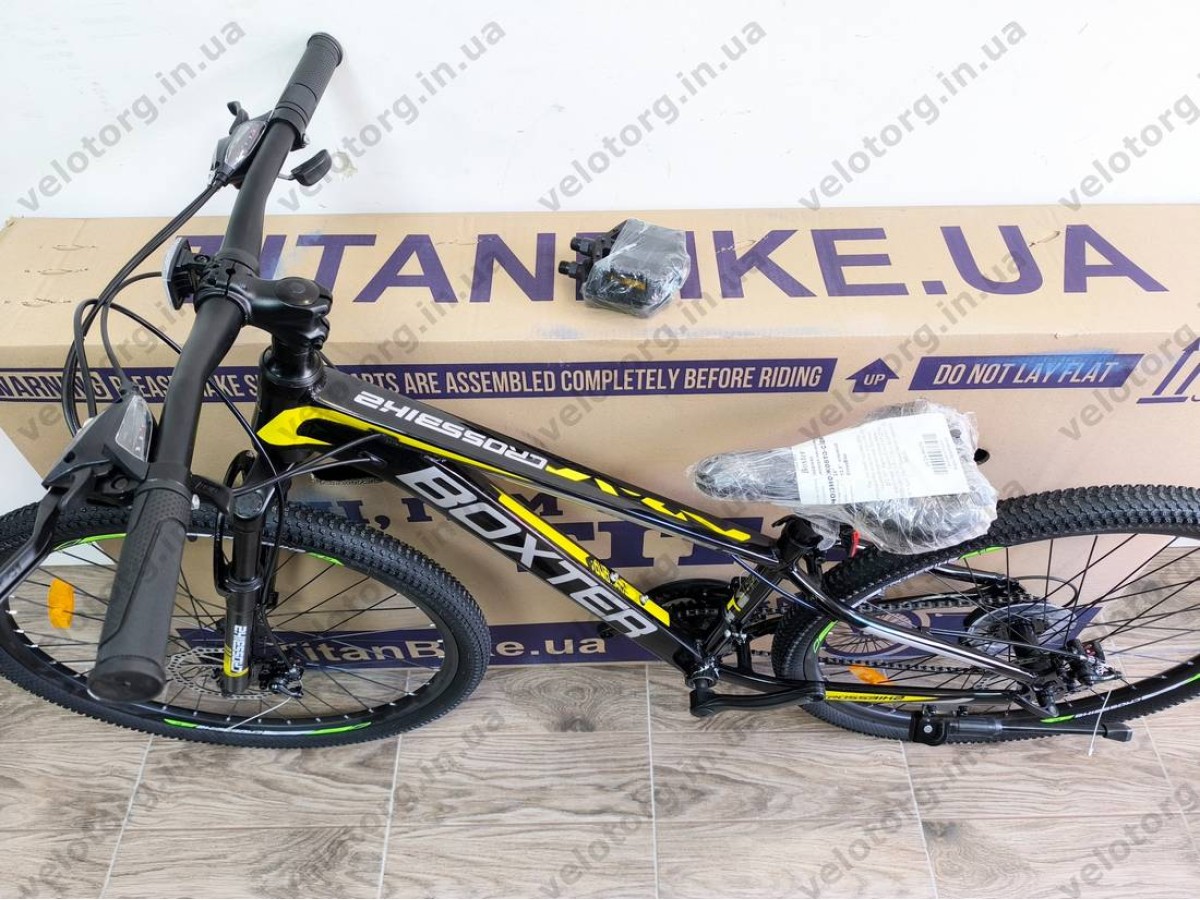 Велосипед CrossBike 26″ Boxter 2026 рама 12.5″ black-yellow-gray