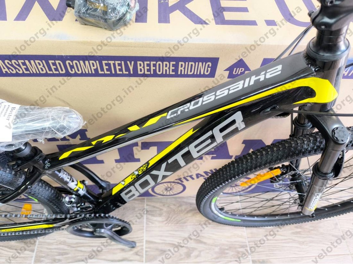 Велосипед CrossBike 26″ Boxter 2026 рама 12.5″ black-yellow-gray