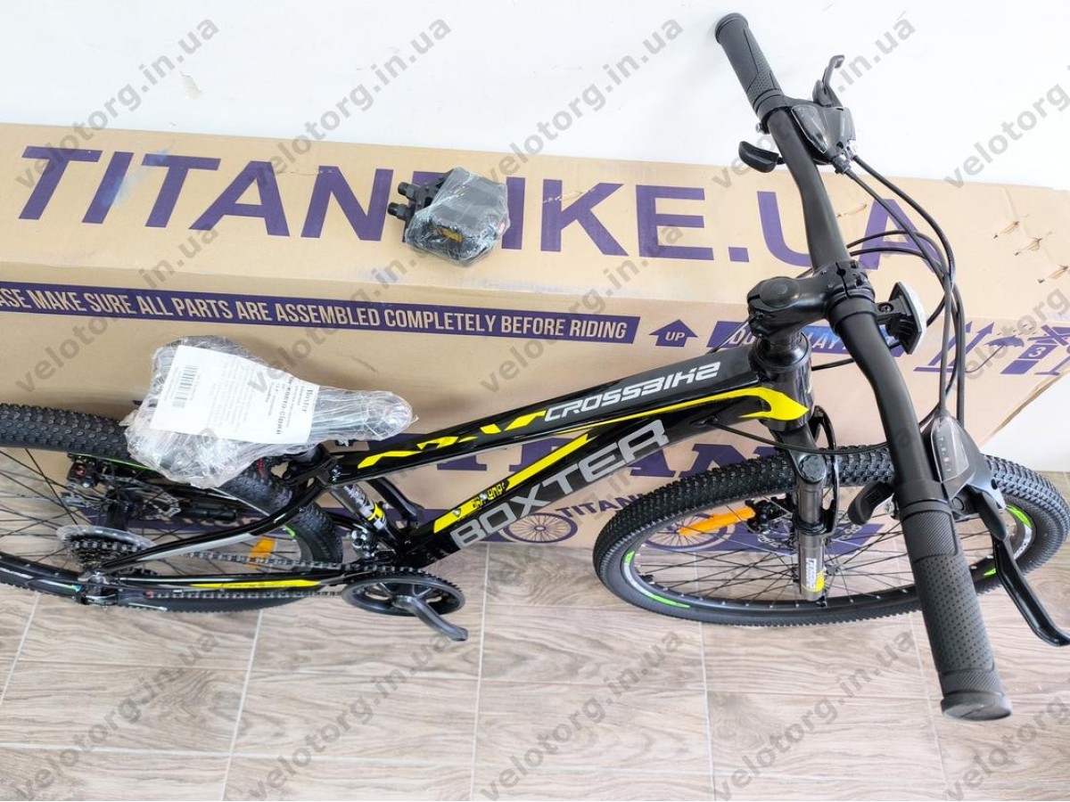 Велосипед CrossBike 26″ Boxter 2026 рама 12.5″ black-yellow-gray
