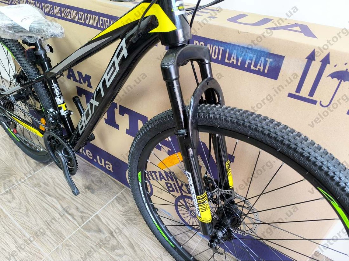 Велосипед CrossBike 26″ Boxter 2026 рама 12.5″ black-yellow-gray