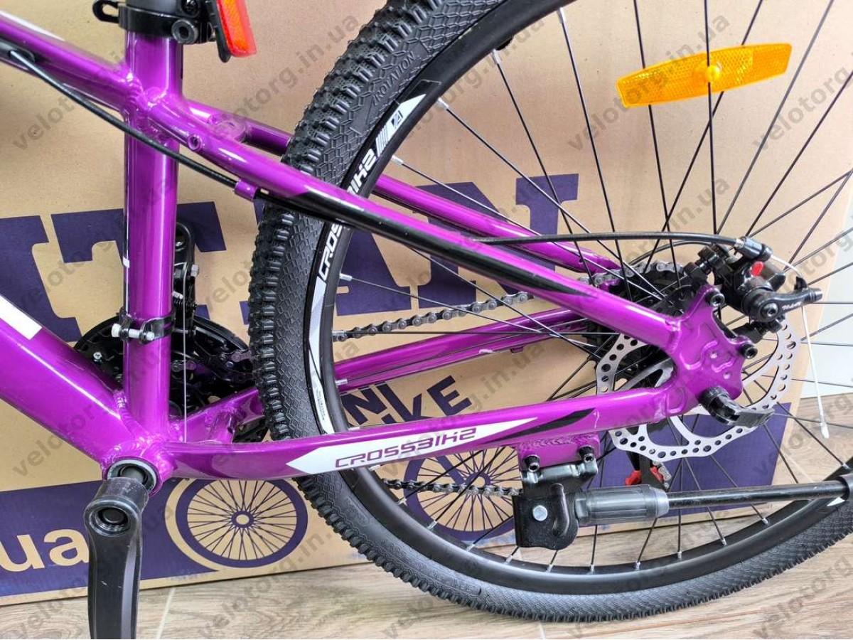 Велосипед CrossBike 26″ Boxter 2026 рама 12.5″ purple-black фіолетово-чорний