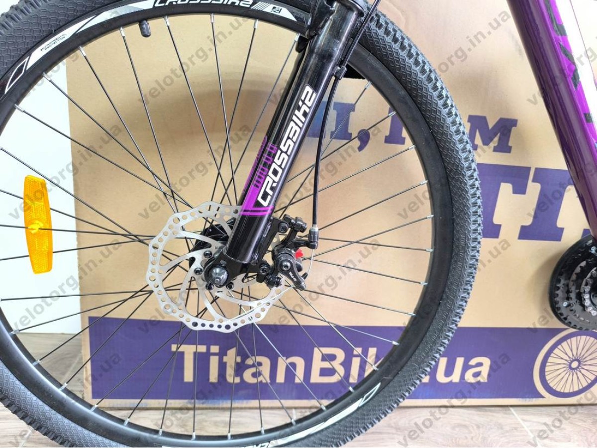 Велосипед CrossBike 26″ Boxter 2026 рама 12.5″ purple-black фіолетово-чорний