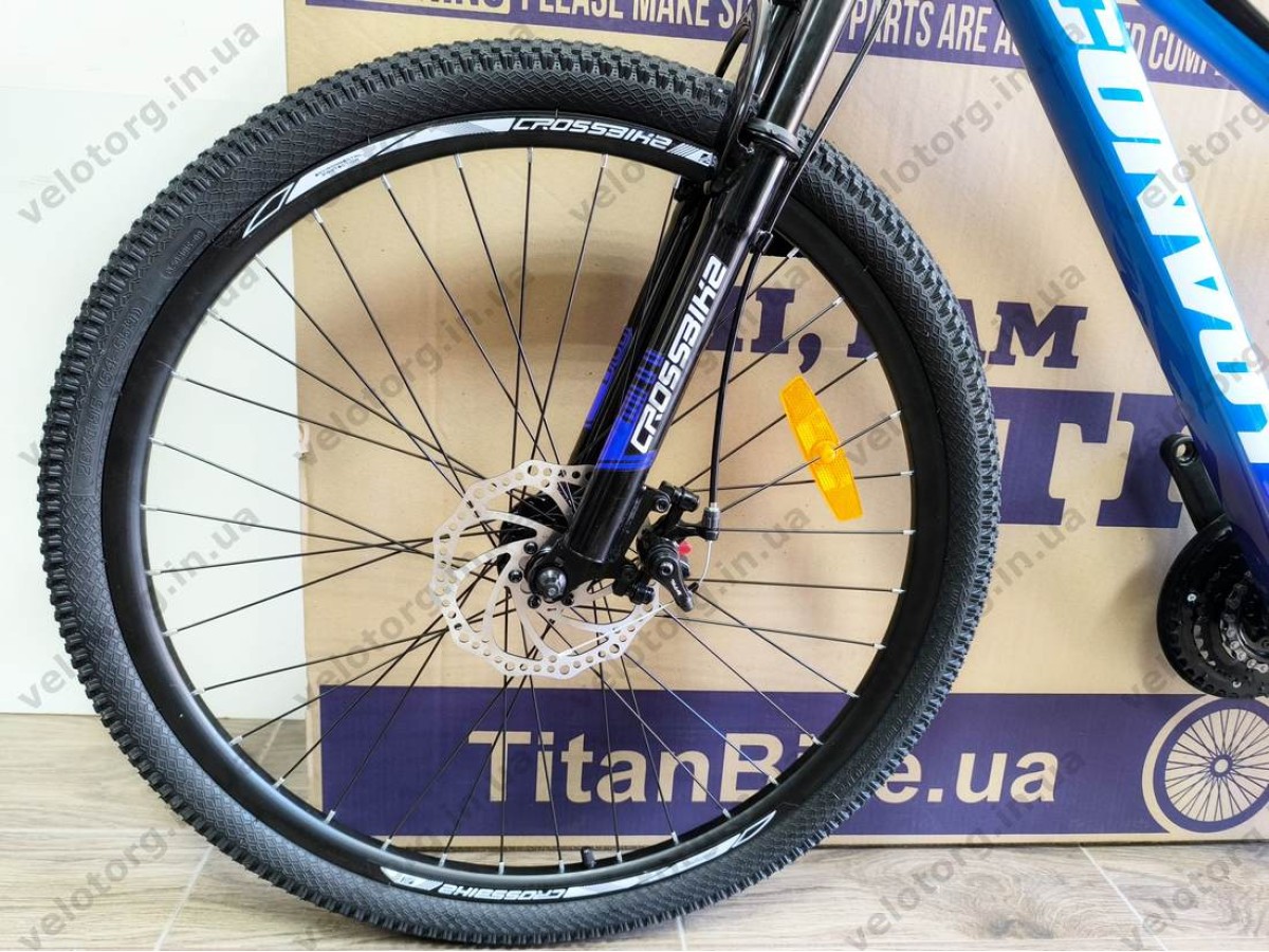 Велосипед CrossBike 26″ Convoy 2026 рама 13″ blue-black - алюмінієвий