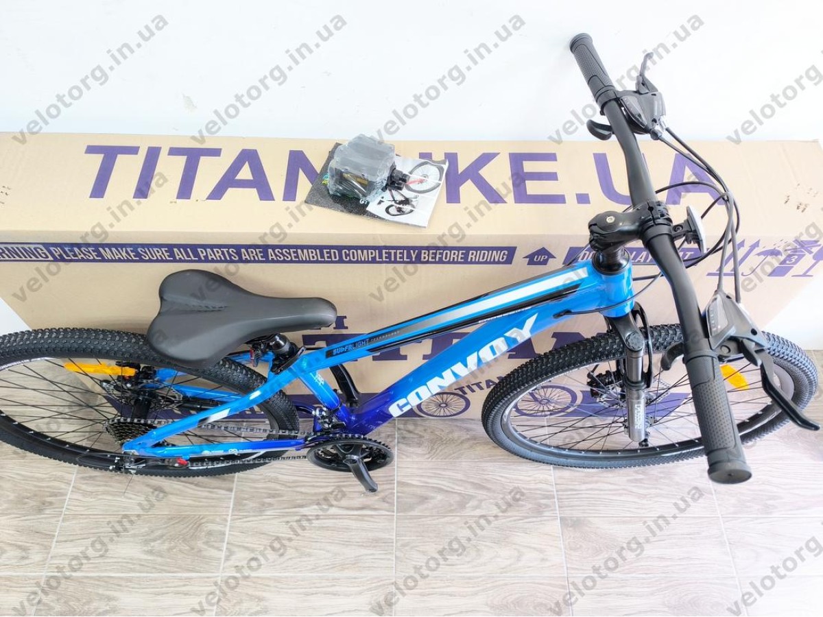 Велосипед CrossBike 26″ Convoy 2026 рама 13″ blue-black - алюмінієвий