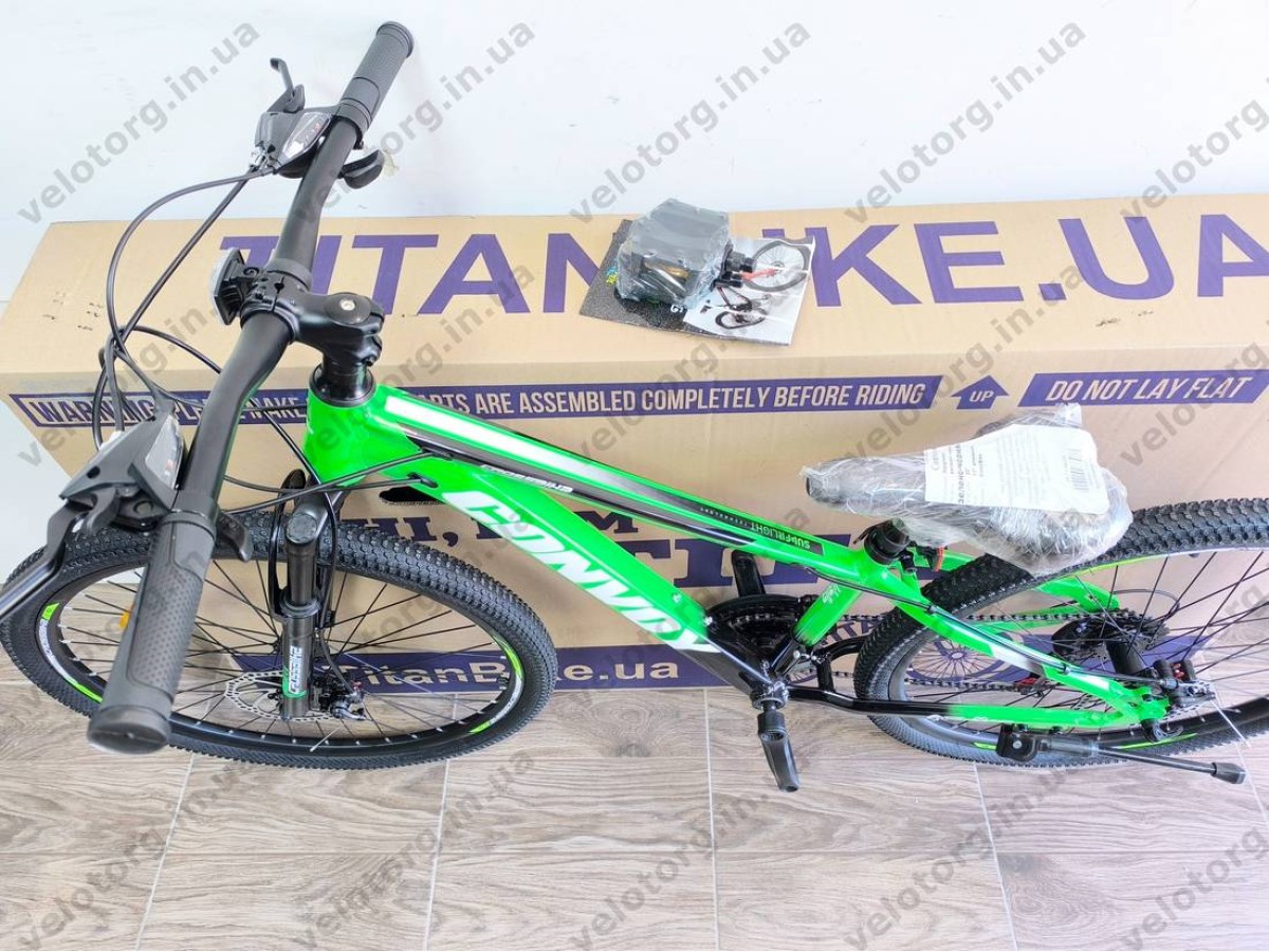 Велосипед CrossBike 26″ Convoy 2026 рама 13″ green-black - алюмінієвий