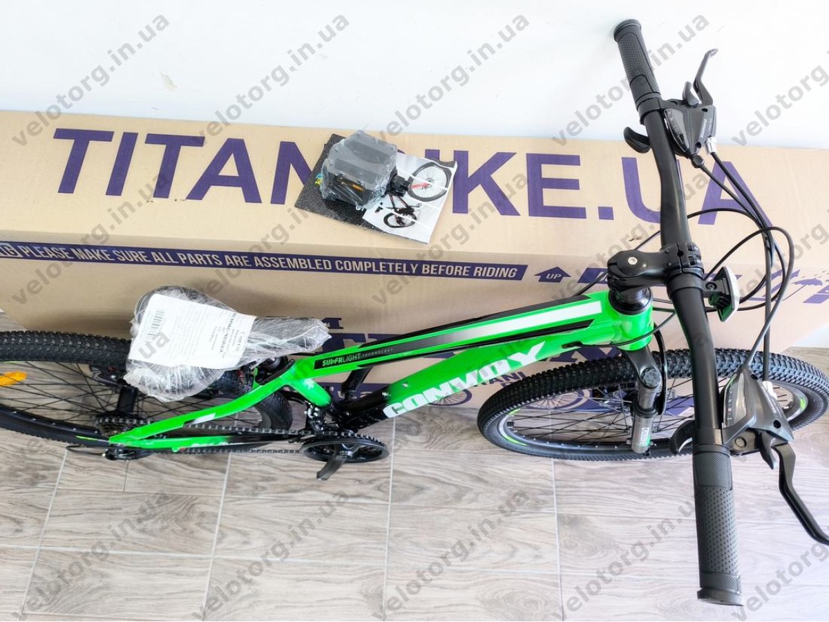 Велосипед CrossBike 26″ Convoy 2026 рама 13″ green-black - алюмінієвий
