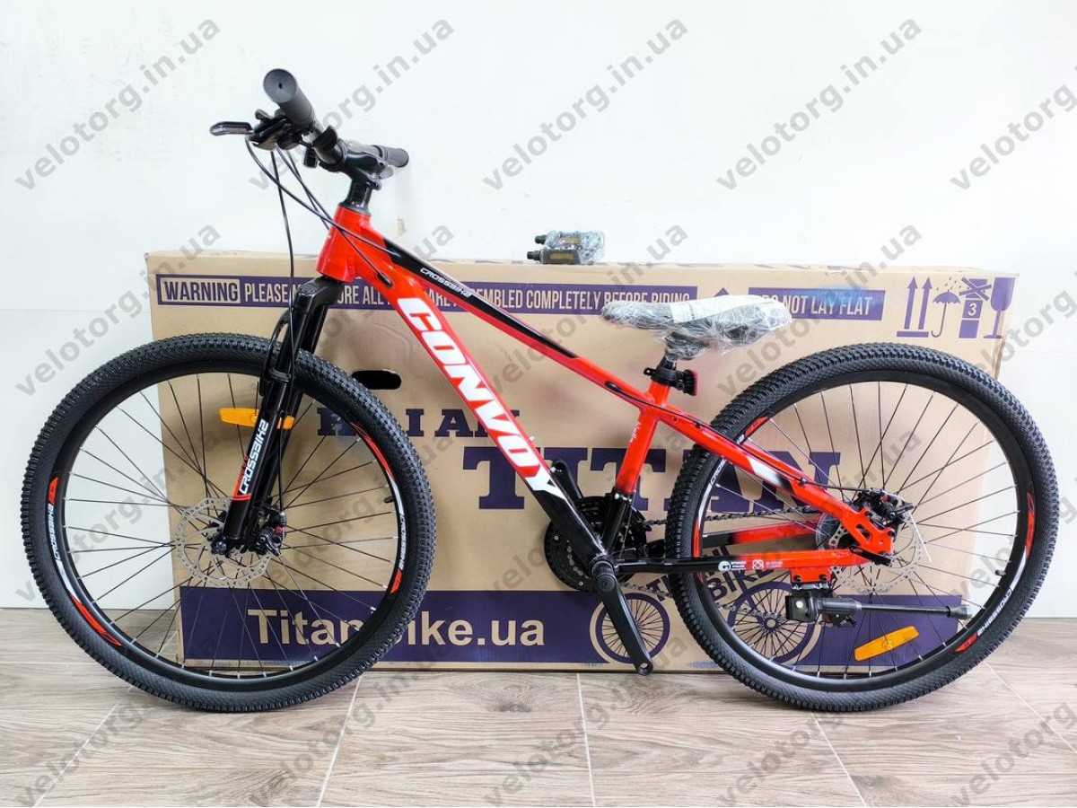 Велосипед CrossBike 26″ Convoy 2026 рама 13″ red-black - алюмінієвий