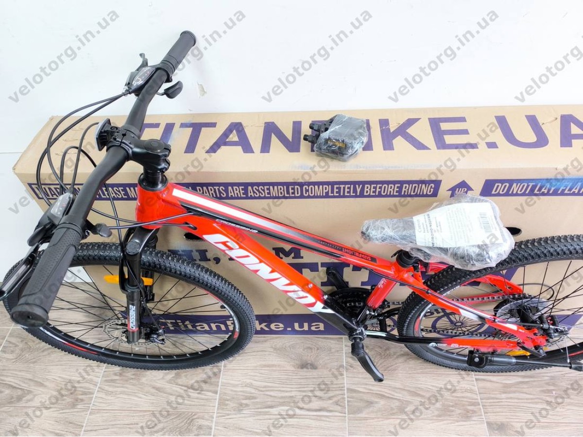 Велосипед CrossBike 26″ Convoy 2026 рама 13″ red-black - алюмінієвий