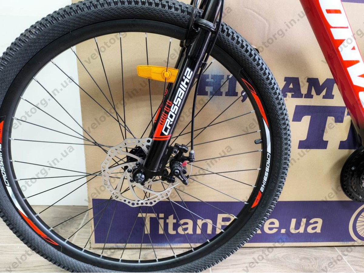 Велосипед CrossBike 26″ Convoy 2026 рама 13″ red-black - алюмінієвий