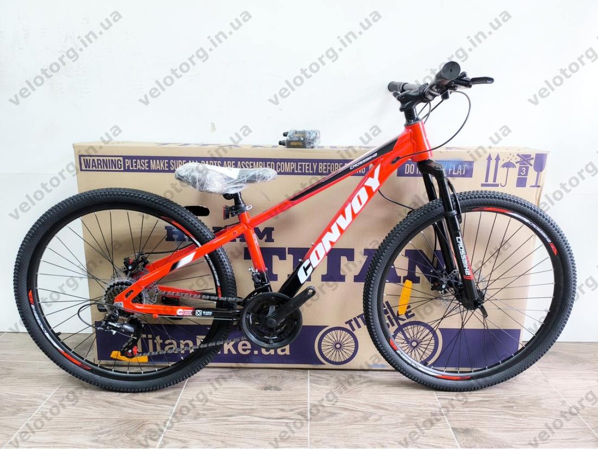 Велосипед CrossBike 26″ Convoy 2026 рама 13″ red-black - алюмінієвий