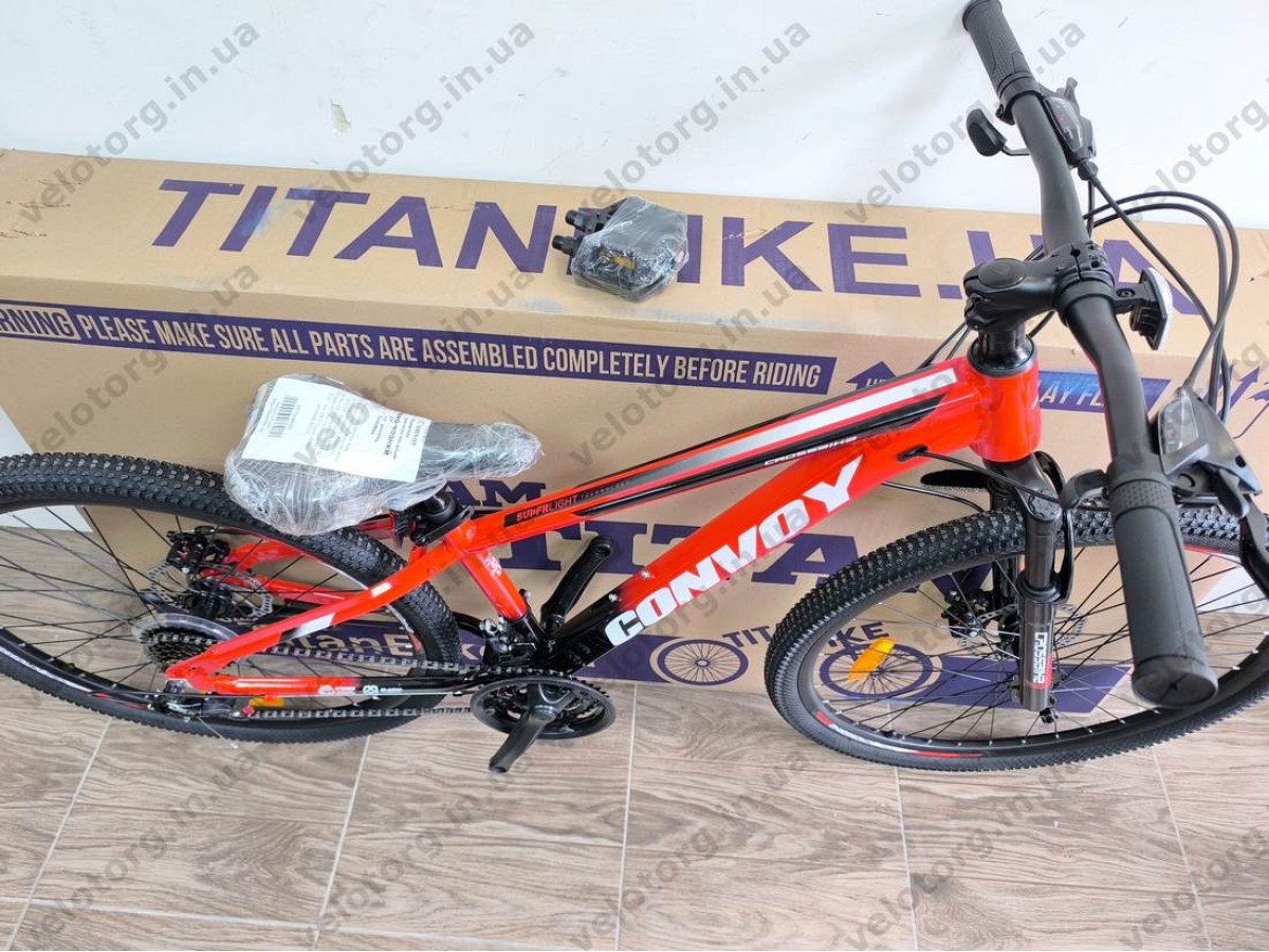 Велосипед CrossBike 26″ Convoy 2026 рама 13″ red-black - алюмінієвий