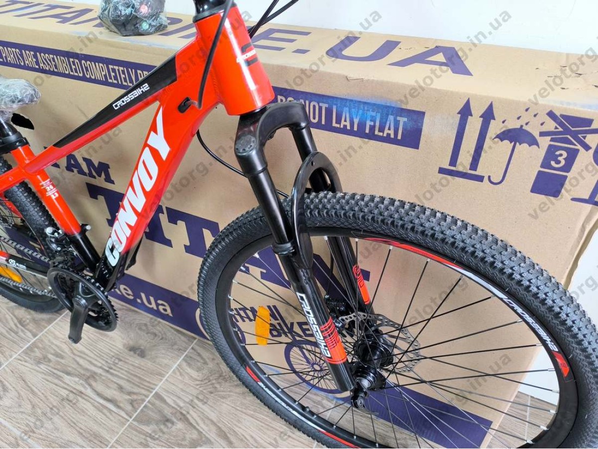 Велосипед CrossBike 26″ Convoy 2026 рама 13″ red-black - алюмінієвий