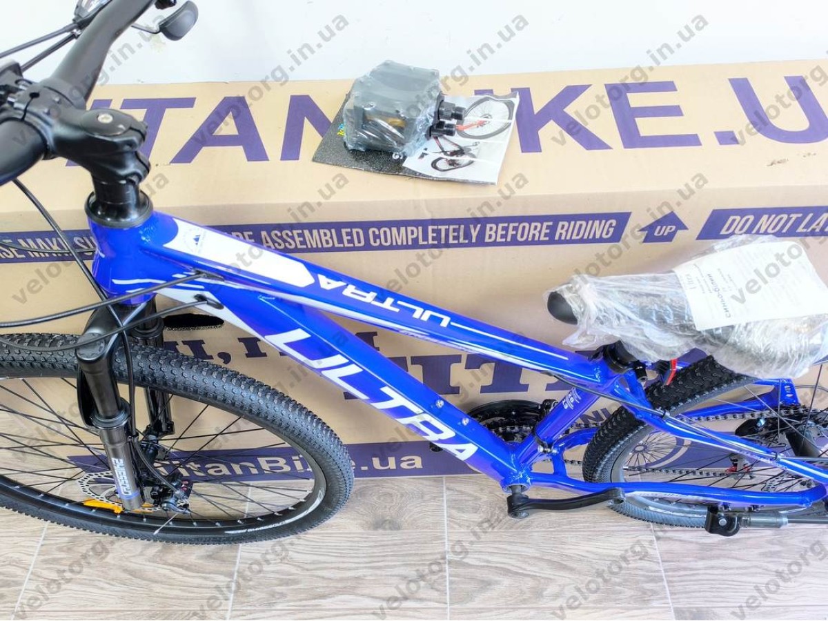 Велосипед CrossBike 26" Ultra 2026 Рама 13" blue-white алюмінієвий