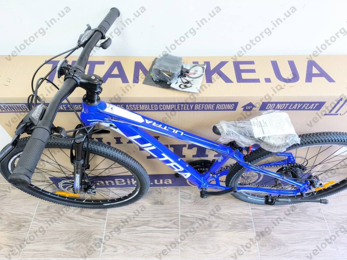 Велосипед CrossBike 26" Ultra 2026 Рама 13" blue-white алюмінієвий