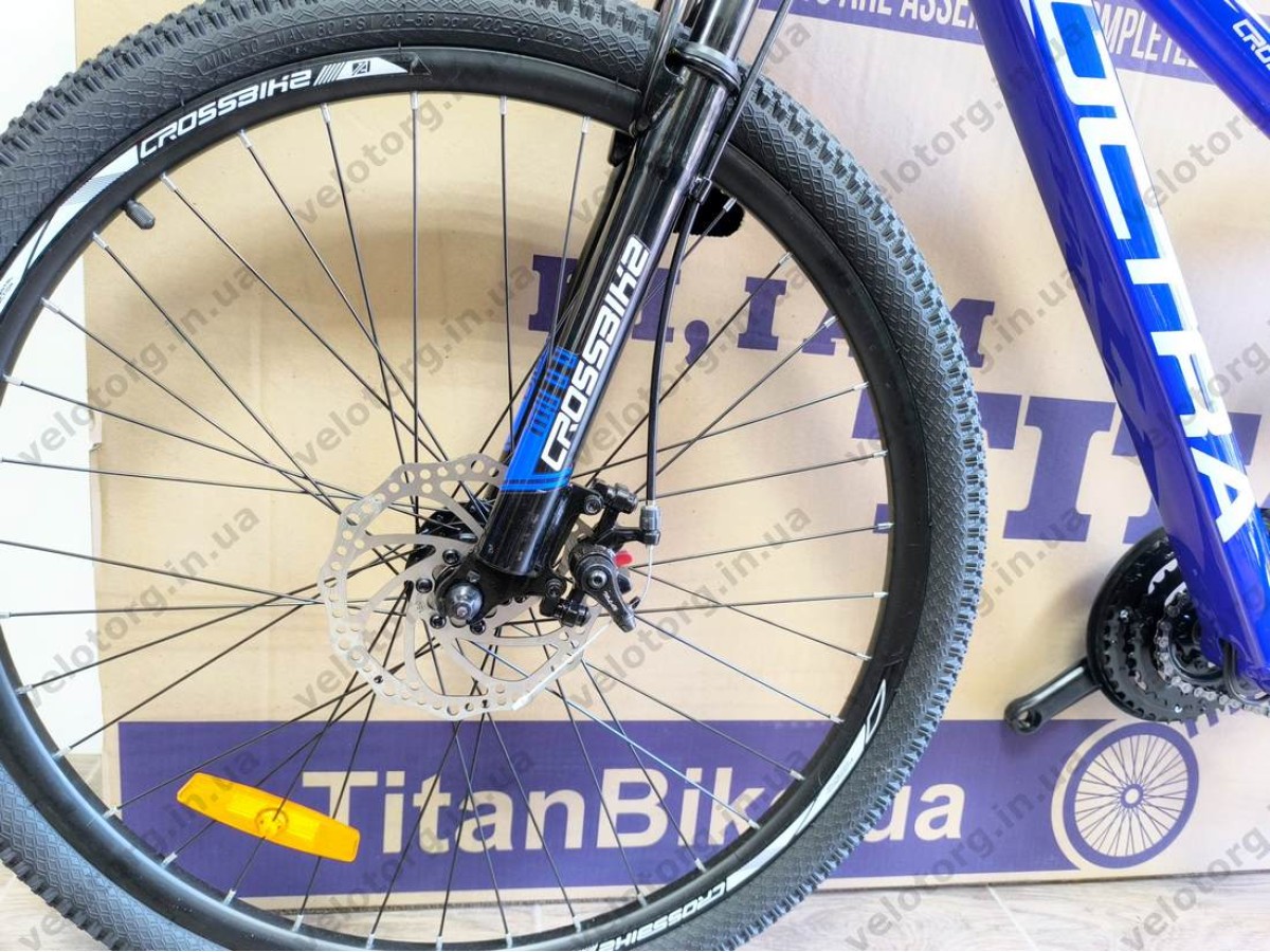 Велосипед CrossBike 26" Ultra 2026 Рама 13" blue-white алюмінієвий