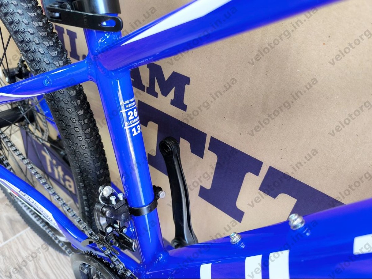 Велосипед CrossBike 26" Ultra 2026 Рама 13" blue-white алюмінієвий