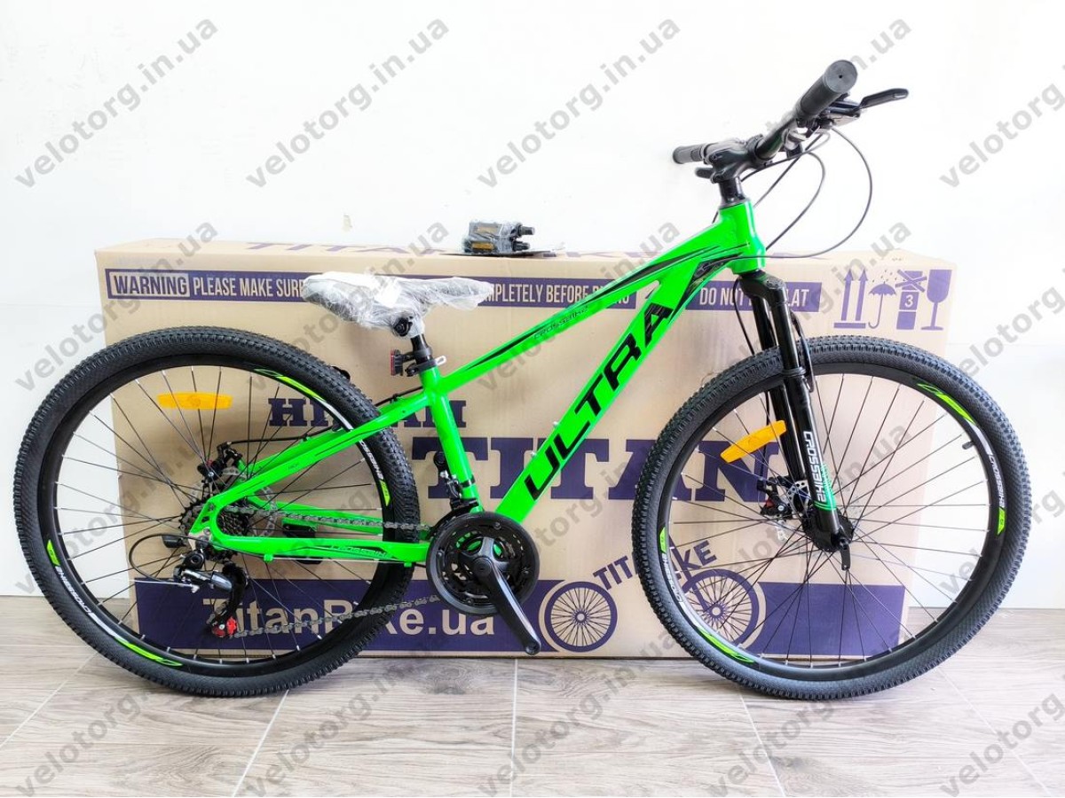 Велосипед CrossBike 26" Ultra 2026 Рама 13" green-black алюмінієвий