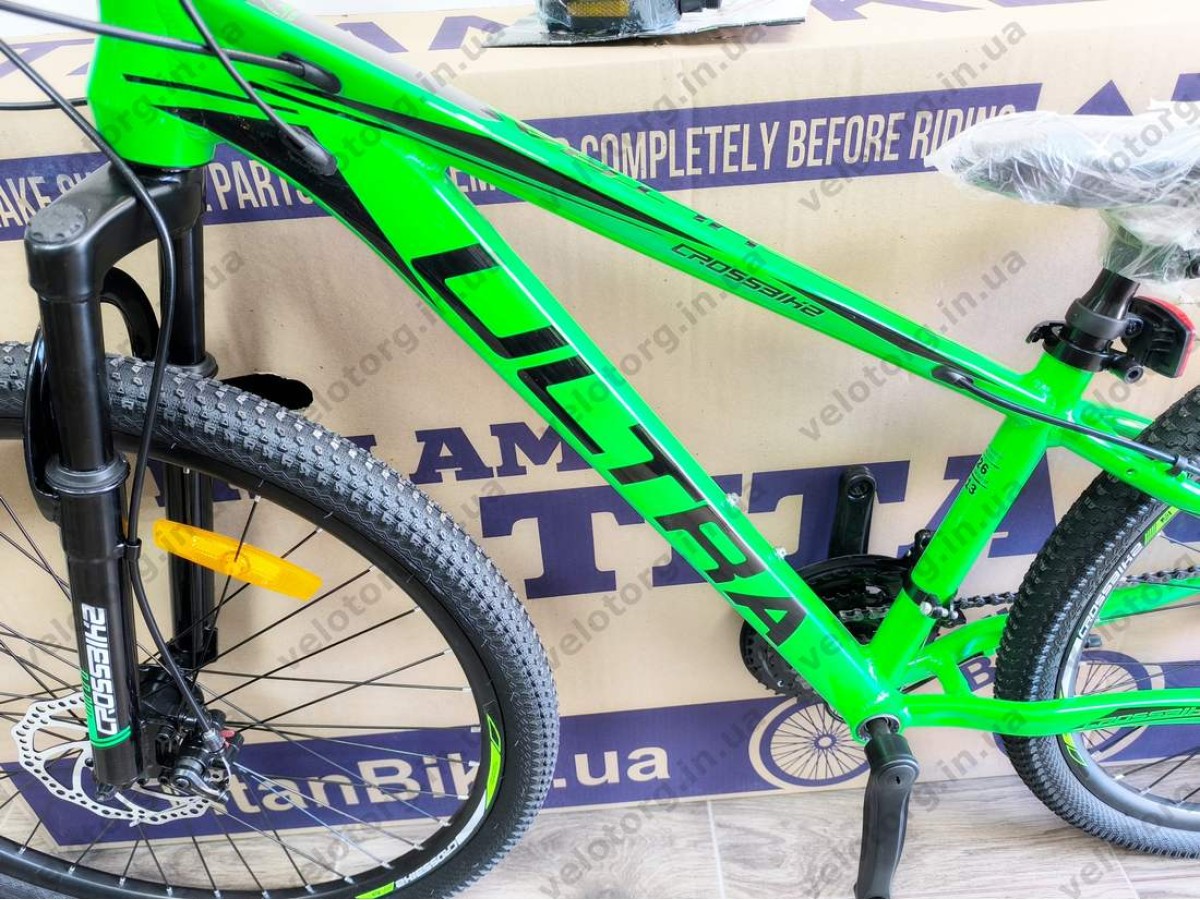 Велосипед CrossBike 26" Ultra 2026 Рама 13" green-black алюмінієвий