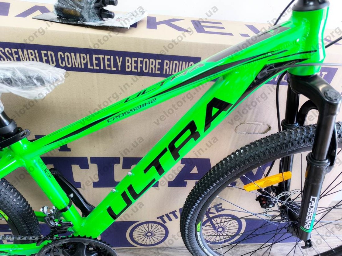 Велосипед CrossBike 26" Ultra 2026 Рама 13" green-black алюмінієвий