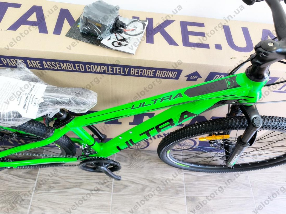 Велосипед CrossBike 26" Ultra 2026 Рама 13" green-black алюмінієвий